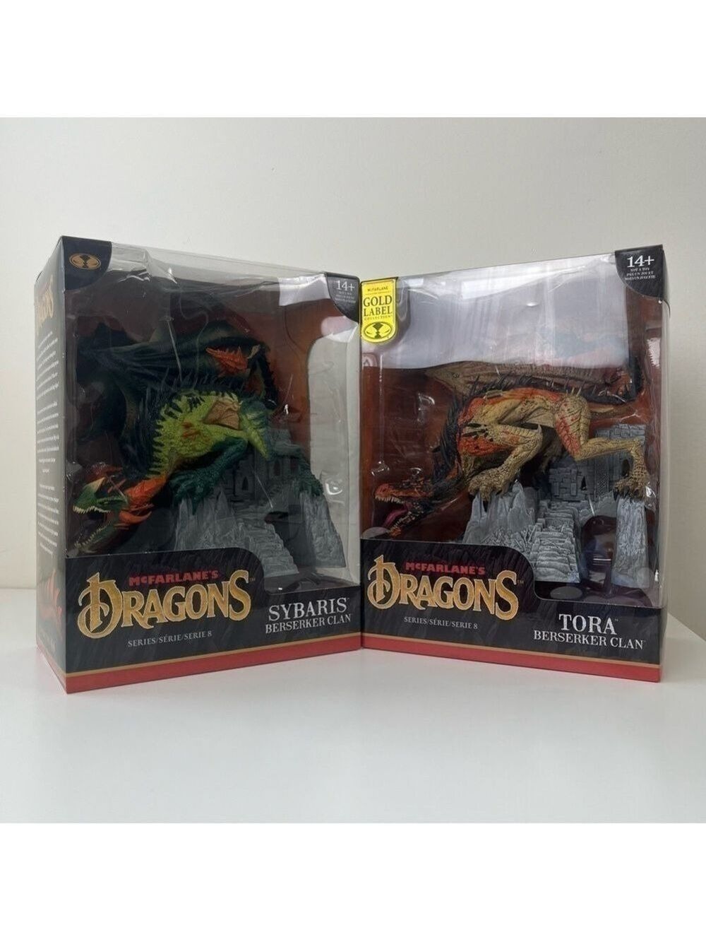 2 Pieces McFarlane Toys * BERSERKER CLAN MCFARLANE’S DRAGONS  TORA & Sybaris